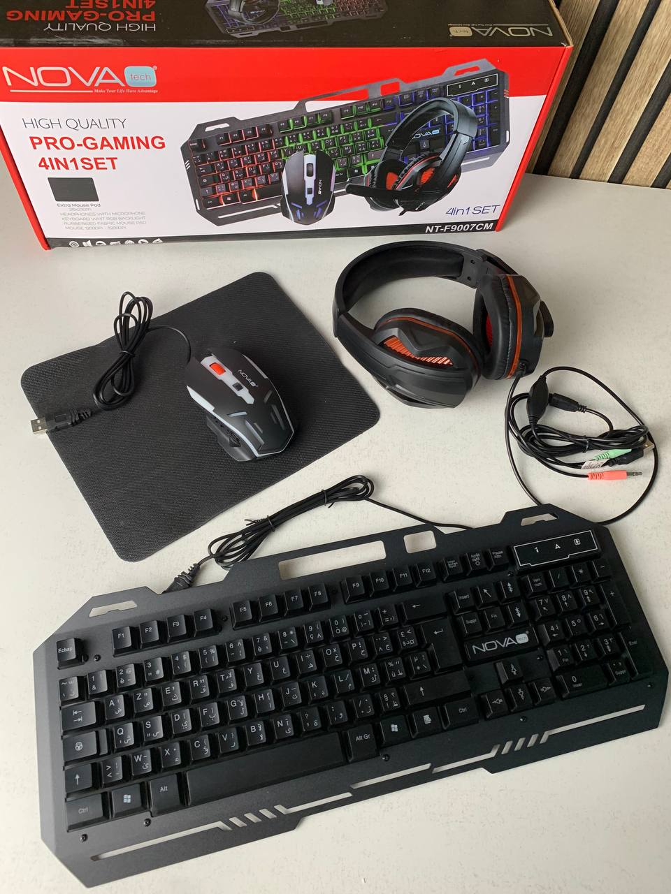Nova Tech Pack Gaming 4en1 – Ensemble Complet Clavier, Souris, Casque Tapis - مجموعة أدوات الحاسوب كاملة